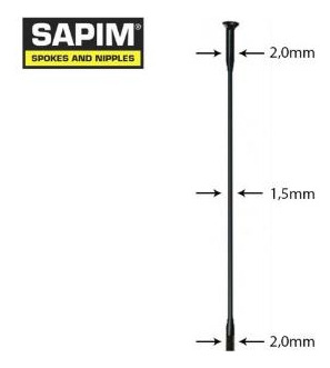 Rayo Laser Negro Straight-pull Sapim Talla: 286mm