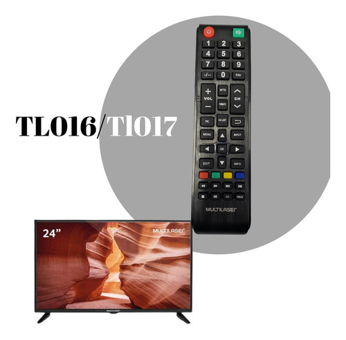 Controle Remoto Tela Tv Multilaser Tl016 E Tl017 Original