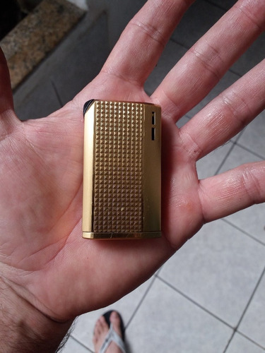 Isqueiro Dourado Antigo Elétrico A Bateria