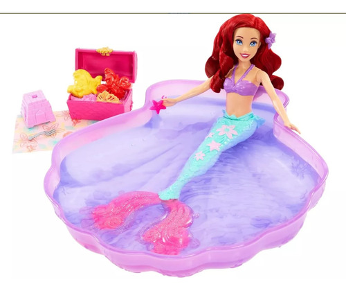 Set Muñeca Disney Barbie Ariel Agua Y Arena