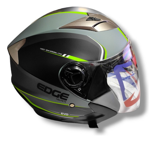 Casco Edge Semi-integra Doble Visor Negro Gris Mate Talla Xl