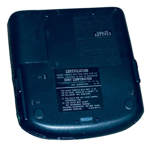 Discman Sony D-141 Cd Player Com Fonte Funcionando Perfeito Cinza-escuro (Usado)