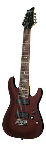 Guitarra eléctrica Schecter Omen-8 de tilo walnut satin brillante con diapasón de palo de rosa