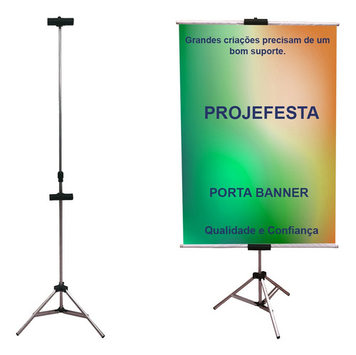 Imagem 3 de 9 de Porta Banner C/ Garras 1,80m Suporte Alumínio Pag1180