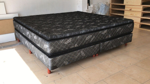 Cama King Size Doble Pillow Resortes Reforzados 160x190