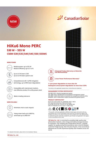 Kit 8 Modulos Canadian Solar 555w Negro (Usado)