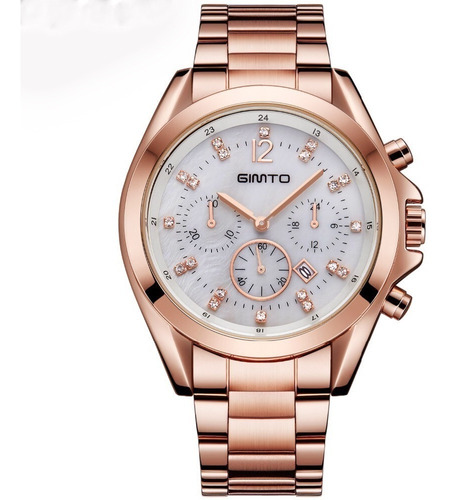 Relógio Feminino Dourado Barato A´prova Dágua