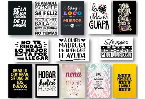 Kit  De  10 Cuadros O Placas Decor.  Frases   Personalizadas