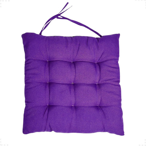 Kit 12 Almofadas De Cadeira Futon Assento Cheia Grande 40x40 Cor Roxo-12pc