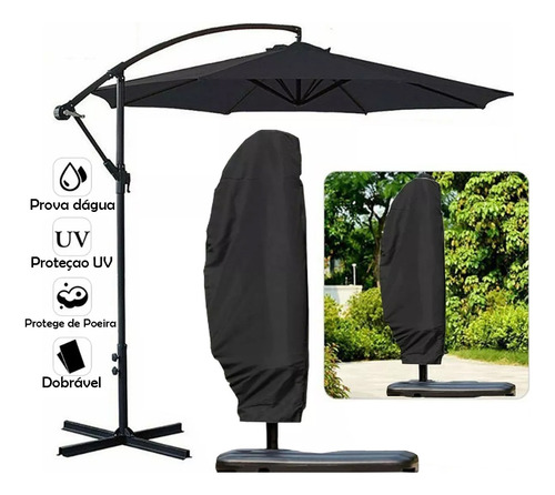 Capa Protetora Ombrelone Guarda Sol Curvado Prova Dagua 3m