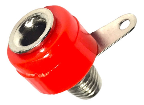 25 Unidades Ficha Banana Hembra Rojo Conector Panel Rosca