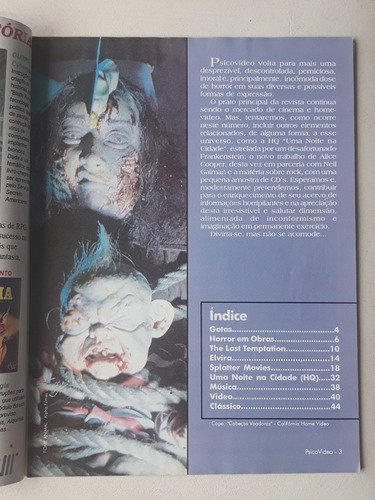 Revista Filmes Terror Psico Video. Frete Gratis (Usado)