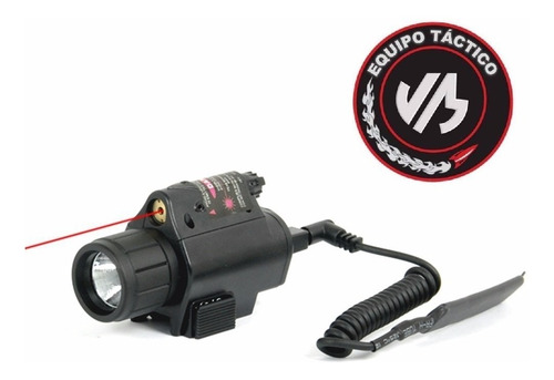 Imagen 3 de 6 de Linterna Led Con Láser Riel Picatinny 20mm