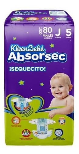 Pañal Kleenbebé Absorsec Ultra Jumbo 80 Pzas