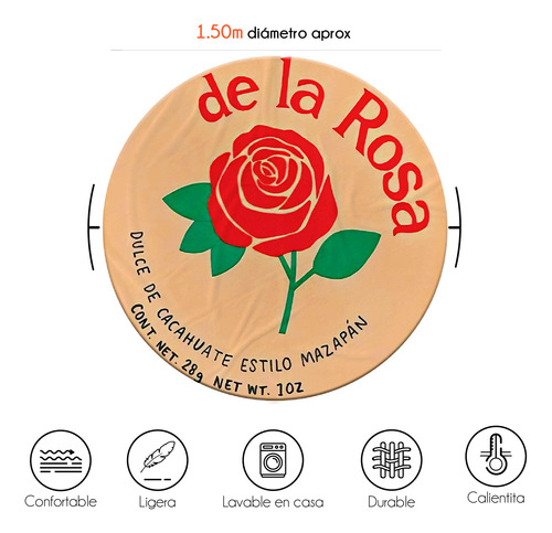 Cobertor Cobija Pizza Circular Ultrasuave Muchos Diseños Mazapan