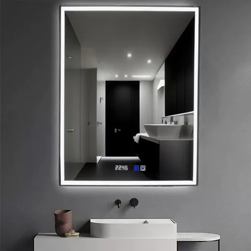 Espejo Rectangular Touch 50x70 Antifog+dimmer+3 Luces Led Sin Marco