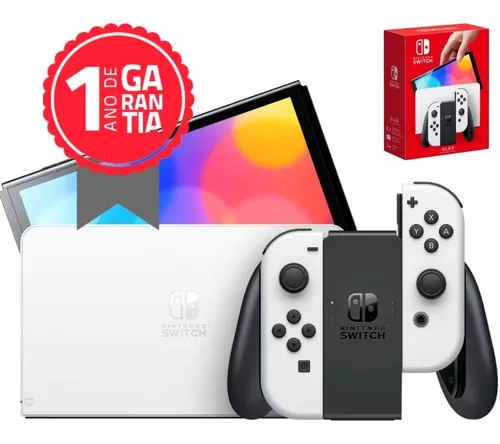 Nintendo Switch OLED 64GB Standard cor branco e preto