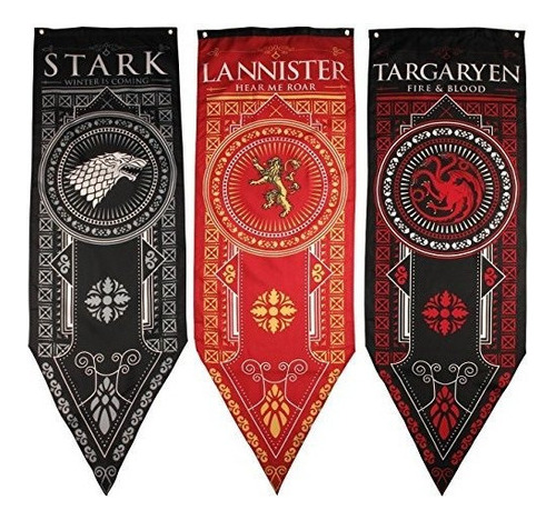 Game Of Thrones House Banner 3pk Casa Stark Targaryen Lannis