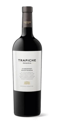 Vino Trapiche Reserva Cabernet X 750cc. Caja X 6 Botellas