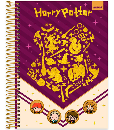 Caderno Universitário Capa Dura 10x1 160 Folhas Harry Potter