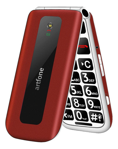 Teléfono Celular Senior,teléfono Plegable Para Personas Mayores, Botón Grande Con Mms, Botón Sos, Cámara, 2,4 Pulgadas, Con Soporte De Carga,rojo