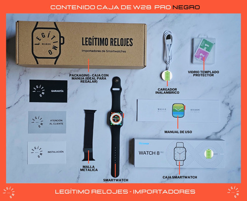 Imagen 4 de 10 de Smartwatch W28 Pro Reloj Inteligente Hombre Mujer Tope Gama