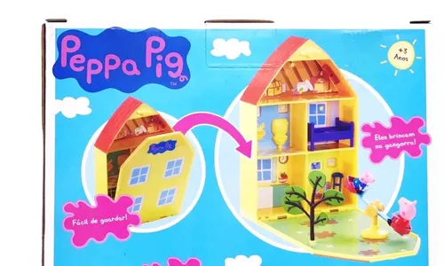 Peppa pig casa com jardim 28cm dtc