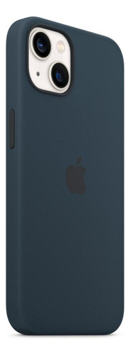 Capa Com Magsafe Para iPhone 13 Apple, Silicone Azul-abissal