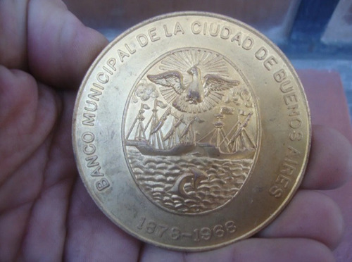 Medalla Banco Municipal De La Ciudad De Bs.as. 1878-1968