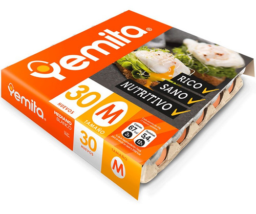 Huevos Mediano Blanco Yemita 30 Unidad(1 Pack)-super