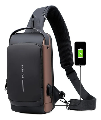 1 Bolsa Deportiva De Antirrobo Para Hombre Con Carga Usb