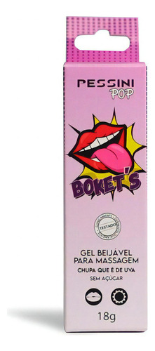 Bokets Gel Beijável De Uva Para Preliminares 18g Pessini