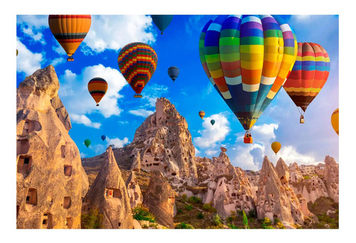 Vinilo 80x120cm Capadocia Globos De Colores Turismo Turk