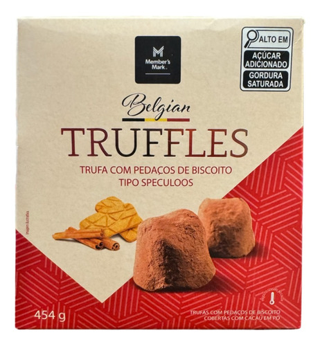 Trufa Chocolate Biscoito Truffles Belgian Member's Mark 454g