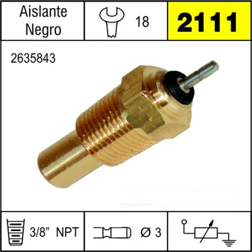 Bulbo Temperatura De Agua Universal Rosca De 3/8 Npt