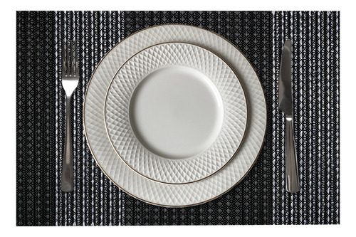10 Jogo Americano Mesa Posta Luxo Impermeável Pvc Mz Meta Vr Cor M6 Preto Grafite Cinza Claro Escuro Café Metalico Mz Retangular