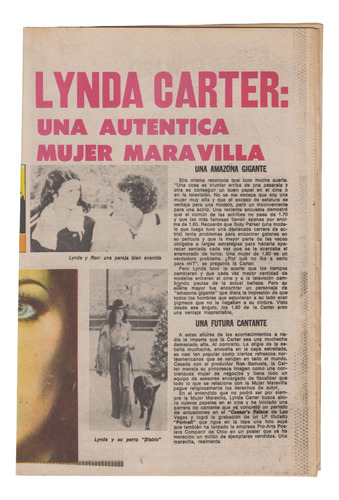 1979 Wonder Woman Lynda Carter Tapa & Nota Revista Uruguay (Usado)