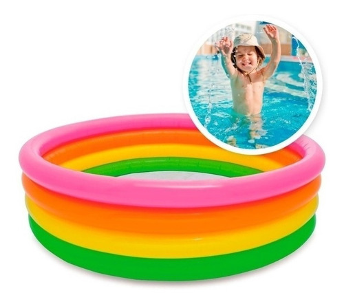 Pileta Inflable Sunset Glow 168x46cm C/4 Anillos Intex Cuota