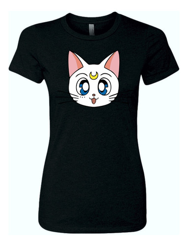 Camiseta Gato Sailor Moon Femenina Serie Black Dama