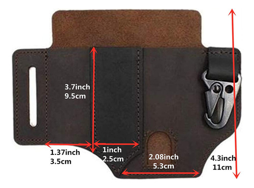 Funda Para Cinturón De Piel Edc Multitool Con Bolígrafo Y La