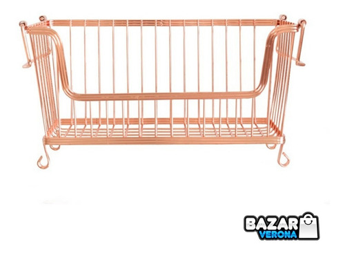 Canasta Organizadora Canasto Contenedor Metal Deco Cobre