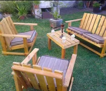 Comprar Juego Jardín Sillón Exterior Rústico Madera Exterior Barbaco