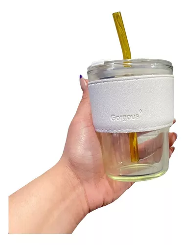 Vaso con Tapa de Bambú CACTUS 400 ML