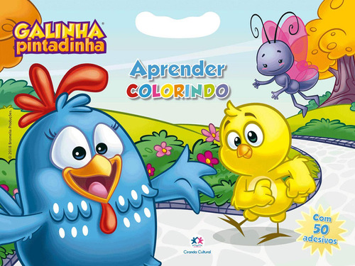 Livro Galinha Pintadinha Aprender Colorindo Com Adesivos