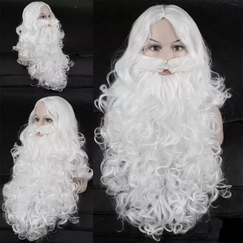 Peluca Navideña Profesional Con Barba De Papá Noel