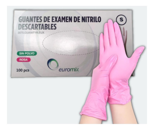 Guantes Nitrilo Rosa Caja X 100 Top Glove Calidad Superior
