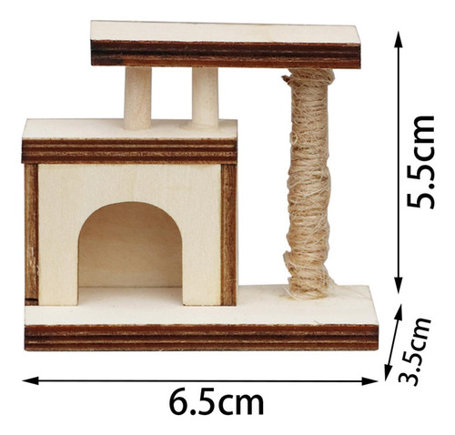 Mini Árbol Para Gatos De Madera Con Marco De Escalada Para
