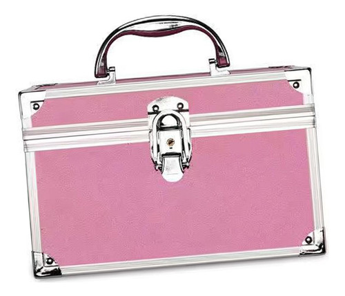 Neceser Con Bandeja, Bolsa De Maquillaje Portátil Con Rosa