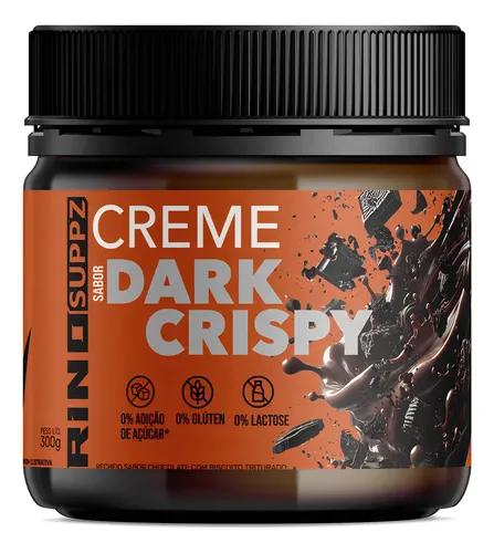 Creme Sabor Chocolate Dark Crispy 300g Zero Açúcar Glúten e