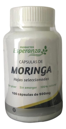 Moringa Orgánica 500 Mg X 100 Cápsulas - Sin Amargor